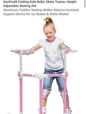 Pink Adjustable Kids Roller Skate Trainer